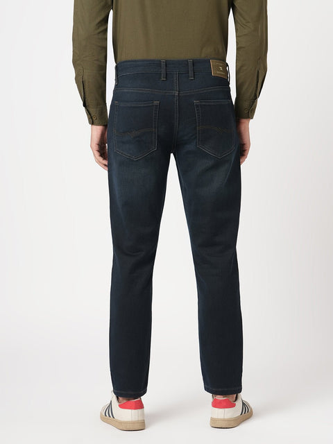 DARK BLUE KNITTED ANKLE FIT DENIM - Jeans - 251010837