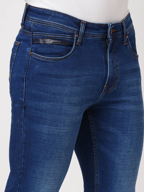 DARK BLUE KNITTED DENIM - Jeans - 1IS1F0041