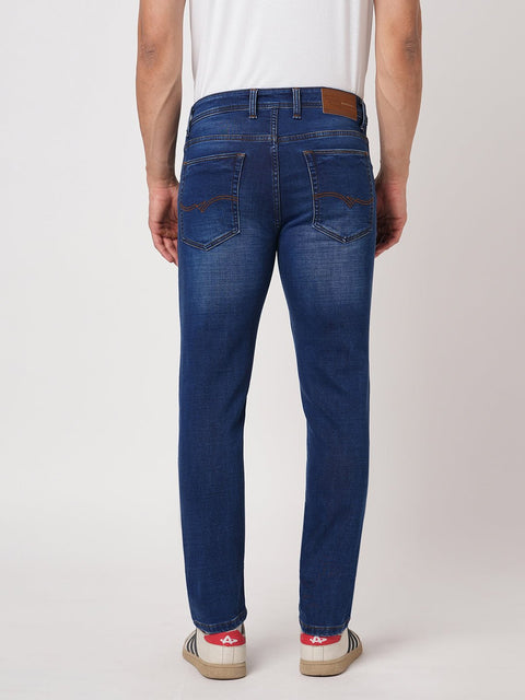 DARK BLUE KNITTED DENIM - Jeans - 1IS1F0041