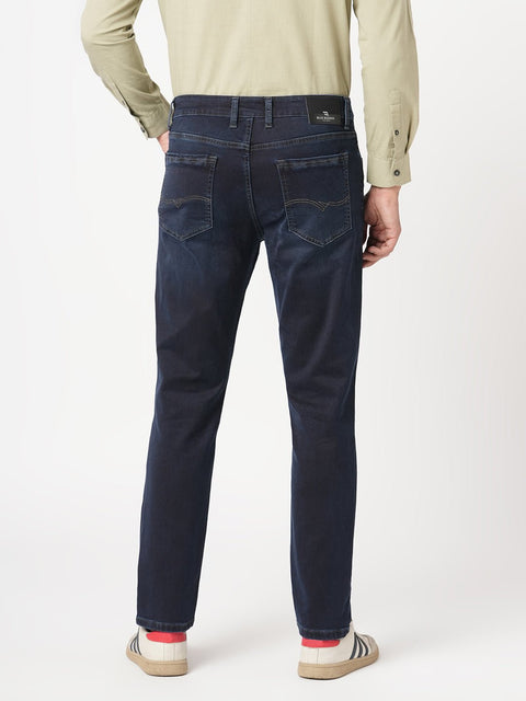DARK BLUE KNITTED SLIM FIT DENIM - Jeans - 251110894