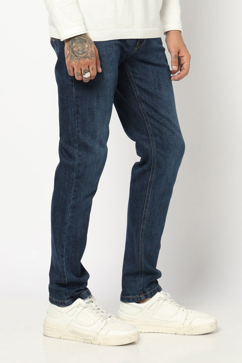 DARK BLUE PLAIN SLIM FIT MENS JEANS - Jeans - 250810525