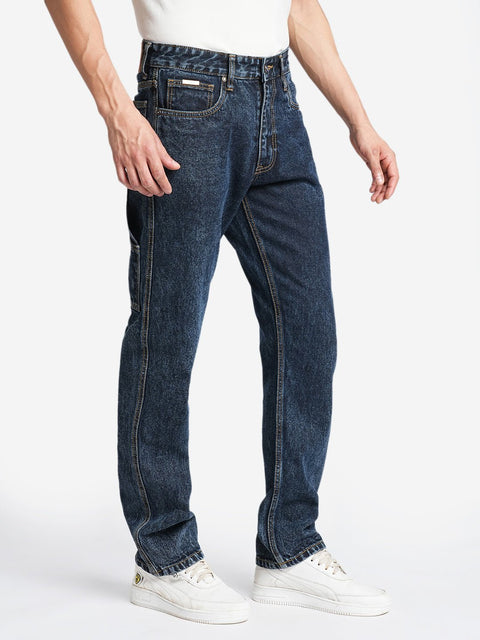 Dark Blue Relax Fit Jeans - Jeans - 240210100