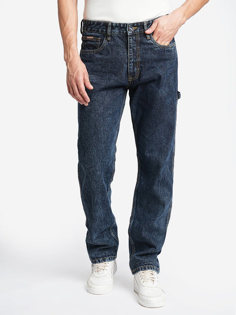 Dark Blue Relax Fit Jeans - Jeans - 240210100