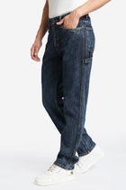 Dark Blue Relax Fit Jeans - Jeans - 240210100