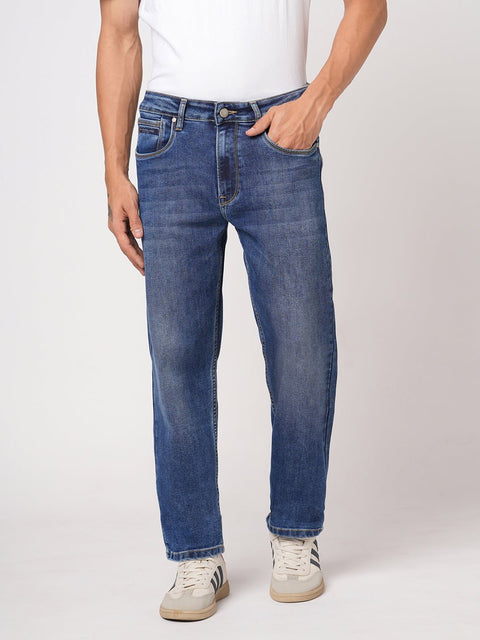 DARK BLUE RELAXED FIT KNITTED DENIM - Jeans - 251211030