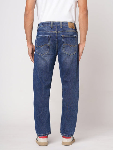 DARK BLUE RELAXED FIT KNITTED DENIM - Jeans - 251211030