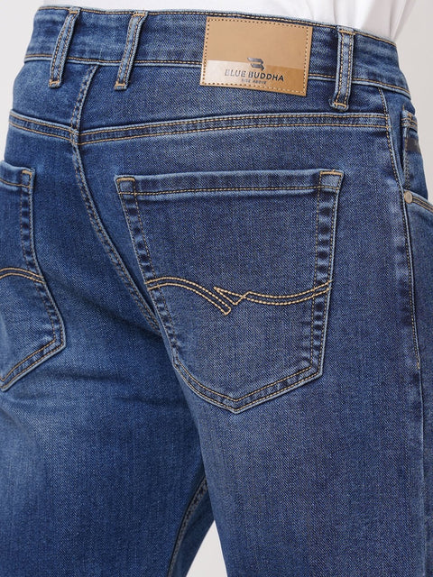 DARK BLUE RELAXED FIT KNITTED DENIM - Jeans - 251211030