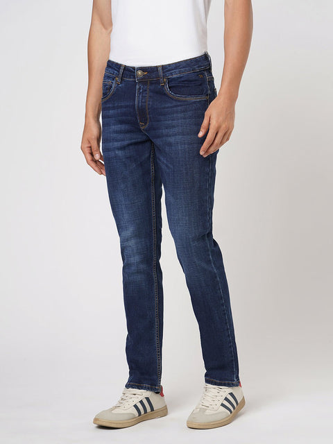 DARK BLUE SLIM FIT KNITTED DENIM - Jeans - 251010862