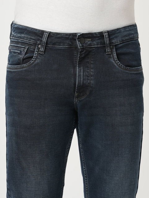 DARK BLUE SLIM FIT KNITTED JEANS - Jeans - 250910720