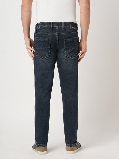DARK BLUE SLIM FIT KNITTED JEANS - Jeans - 250910720