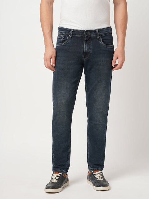 DARK BLUE SLIM FIT KNITTED JEANS - Jeans - 250910720