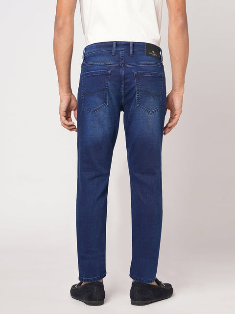 DARK BLUE SLIM FIT KNITTED MEN'S DENIM - Jeans - 251211035