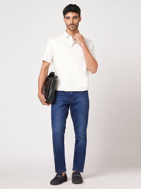 DARK BLUE SLIM FIT KNITTED MEN'S DENIM - Jeans - 251211035