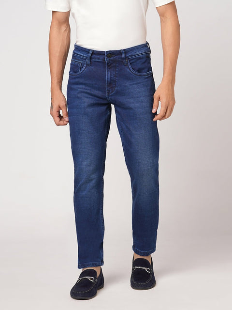 DARK BLUE SLIM FIT KNITTED MEN'S DENIM - Jeans - 251211035