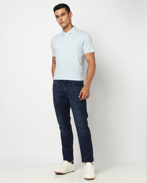 Dark Blue Straight Fit Denim - Jeans - 250510178