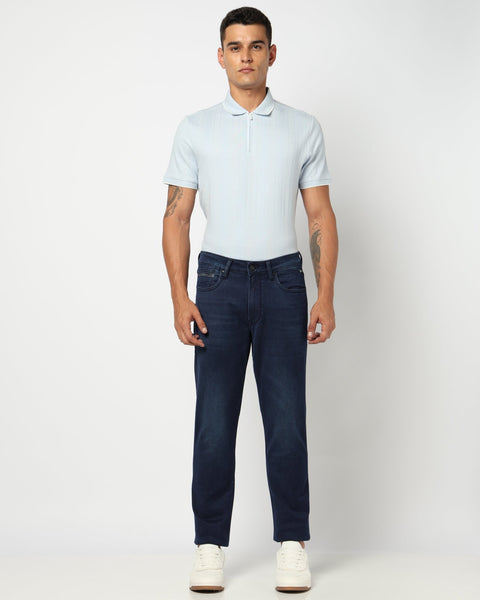 Dark Blue Straight Fit Denim - Jeans - 250510178