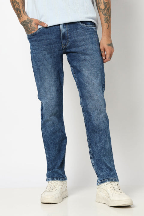 DARK BLUE STRAIGHT FIT JEANS - Jeans - 250410105