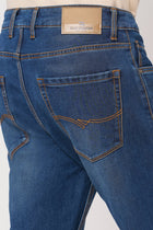 DARK BLUE STRAIGHT FIT KNITTED DENIM - Jeans - 251211010