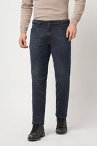 DARK BLUE STRAIGHT FIT KNITTED JEANS - Jeans - 251010772