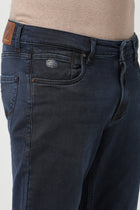 DARK BLUE STRAIGHT FIT KNITTED JEANS - Jeans - 251010772