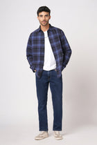 DARK BLUE STRAIGHT FIT KNITTED MENS DENIMS - Jeans - 251010852