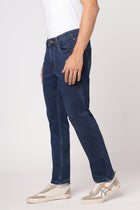 DARK BLUE STRAIGHT FIT KNITTED MENS DENIMS - Jeans - 251010852