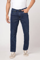 DARK BLUE STRAIGHT FIT KNITTED MENS DENIMS - Jeans - 251010852