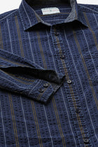 Dark Blue Striped Cotton Shirt - Shirt - 240427649