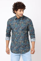 Dark Green Overall Printed Shirt - Shirt - 230625224