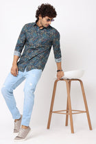 Dark Green Overall Printed Shirt - Shirt - 230625224