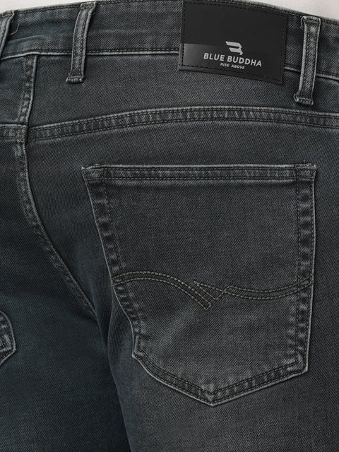 DARK GREY ANKLE FIT KNITTED DENIM - Jeans - 251211015