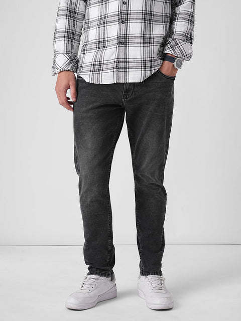 DARK GREY ANKLE FIT TWILL DENIM - Jeans - 260110006
