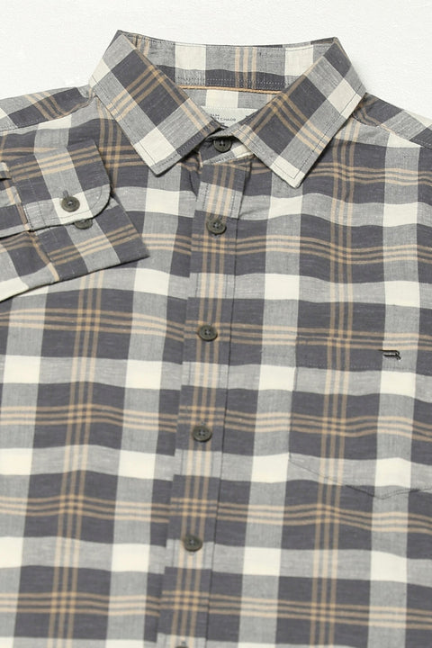 Dark Grey Checkered Shirt - Shirts - 250531173