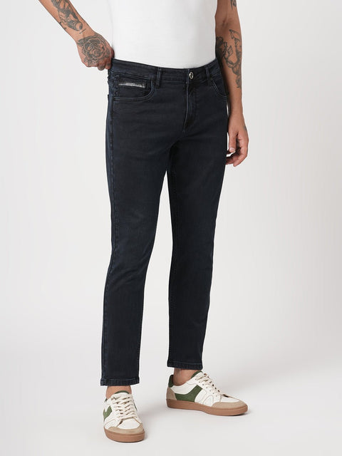 DARK GREY KNITTED ANKLE FIT DENIM - Jeans - 251010857