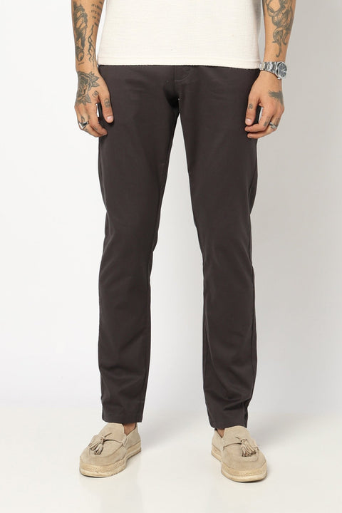 DARK GREY SLIM FIT MENS TROUSERS - Trousers - 