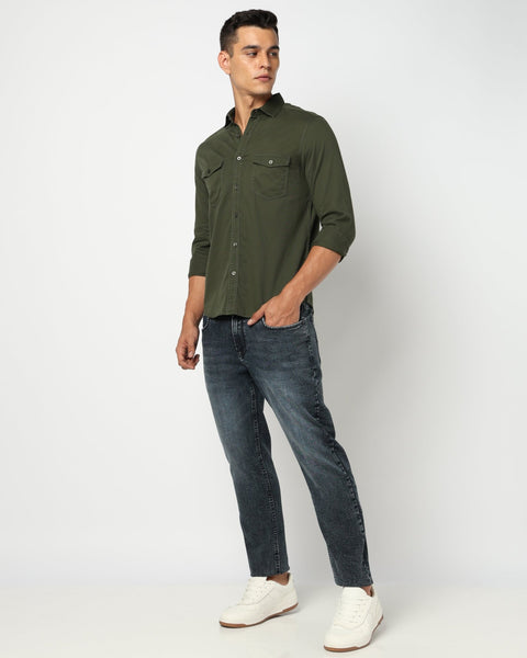 Dark Olive Utility Double Pocket Shirt - Shirts - 241229984