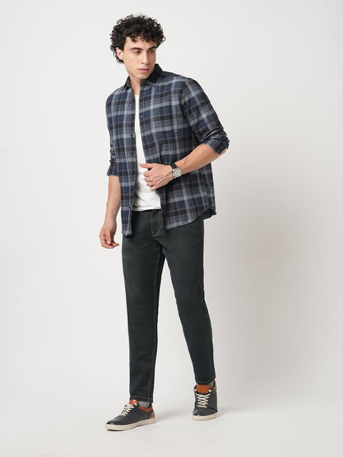 DARK TINTED ANKLE FIT KNITTED JEANS - Jeans - 251010827