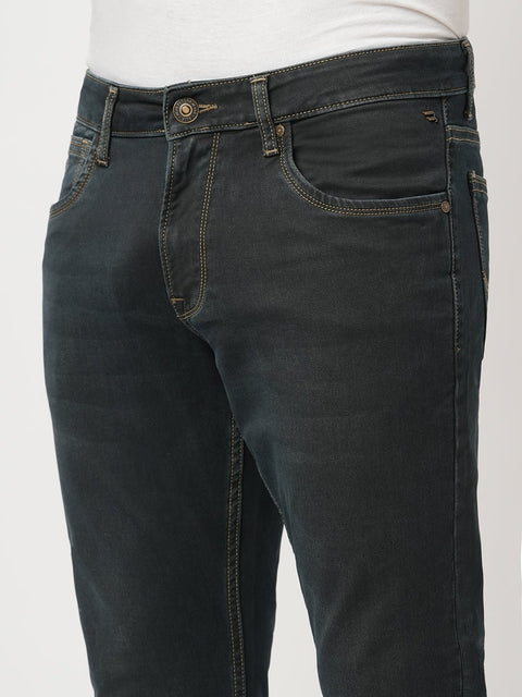 DARK TINTED ANKLE FIT KNITTED JEANS - Jeans - 251010827