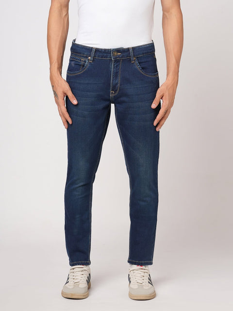 DARK TINTED KNITTED ANKLE FIT DENIM - Jeans - 251110915