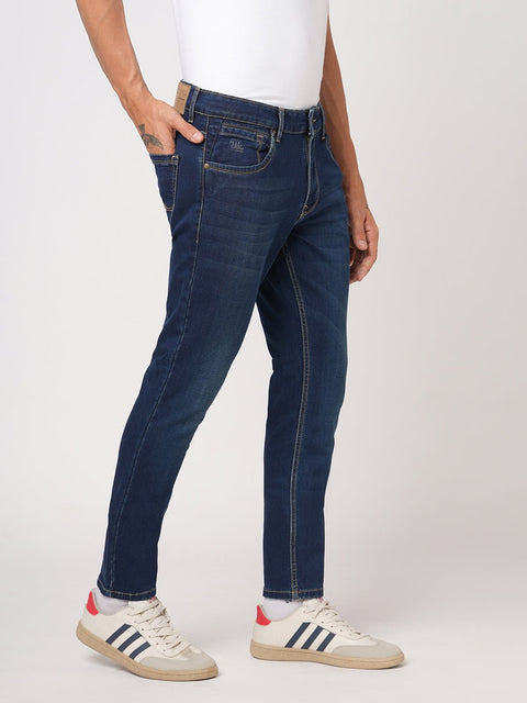 DARK TINTED KNITTED ANKLE FIT DENIM - Jeans - 251110915