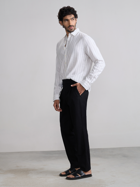 Striped Slub Tailored Fit Shirt