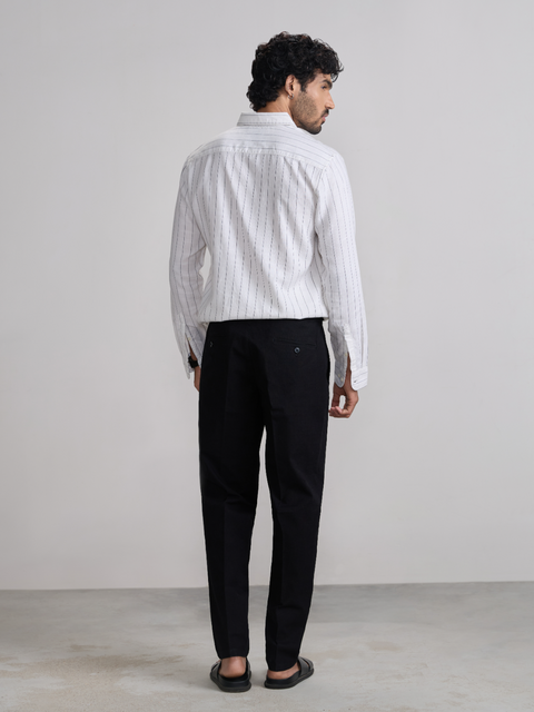 Striped Slub Tailored Fit Shirt