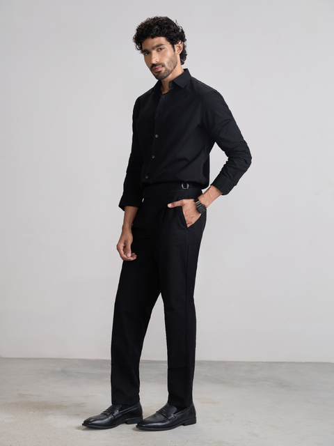 Plain Slub Tailored Fit Shirt