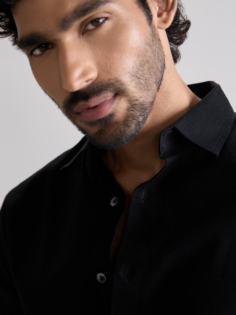 Plain Slub Tailored Fit Shirt