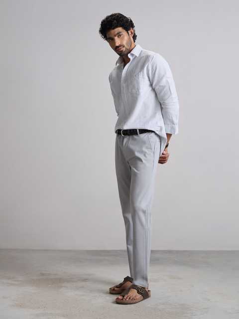 Striped Slub Tailored Fit Shirt