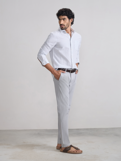 Striped Slub Tailored Fit Shirt