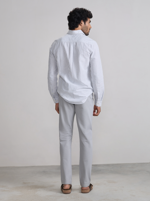 Striped Slub Tailored Fit Shirt