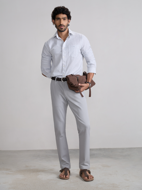Slim Fit Cotton Blend Trouser