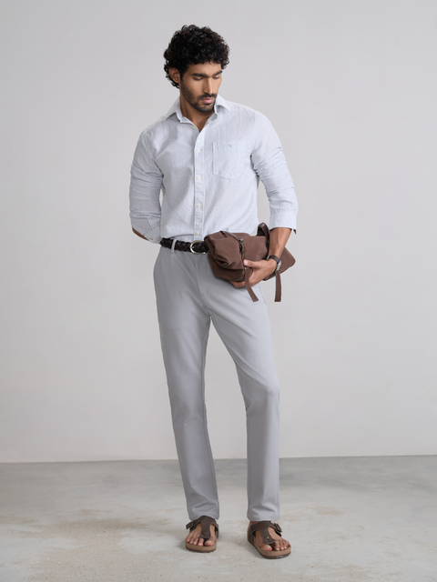 Slim Fit Cotton Blend Trouser