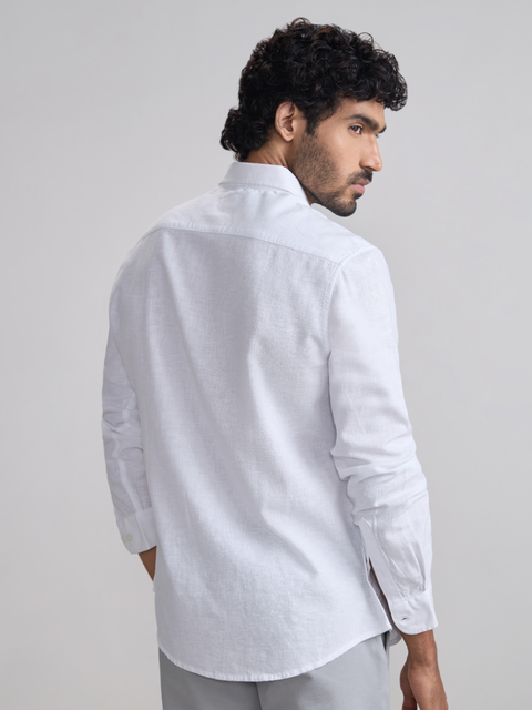 Plain Cotton Blend Shirt